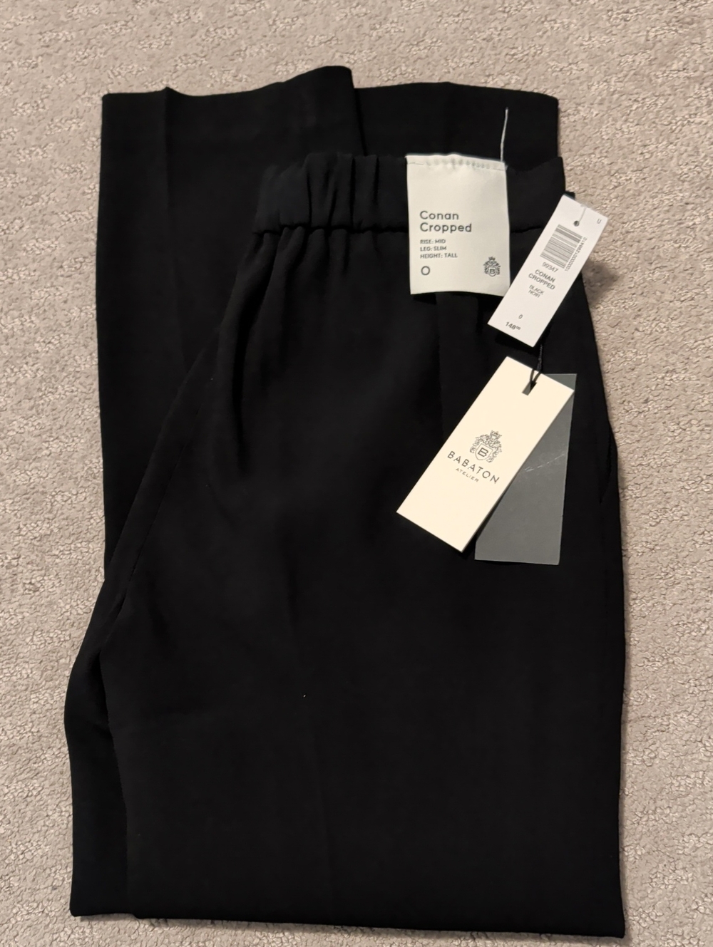 Babaton Black Conan Cropped Women's Pants Size 0